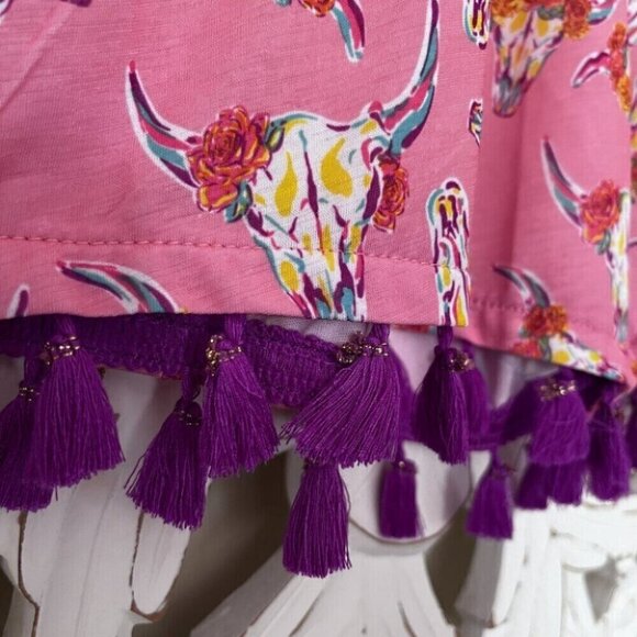 Simply Southern Pink Tassel shorts - Picture 4 of 8